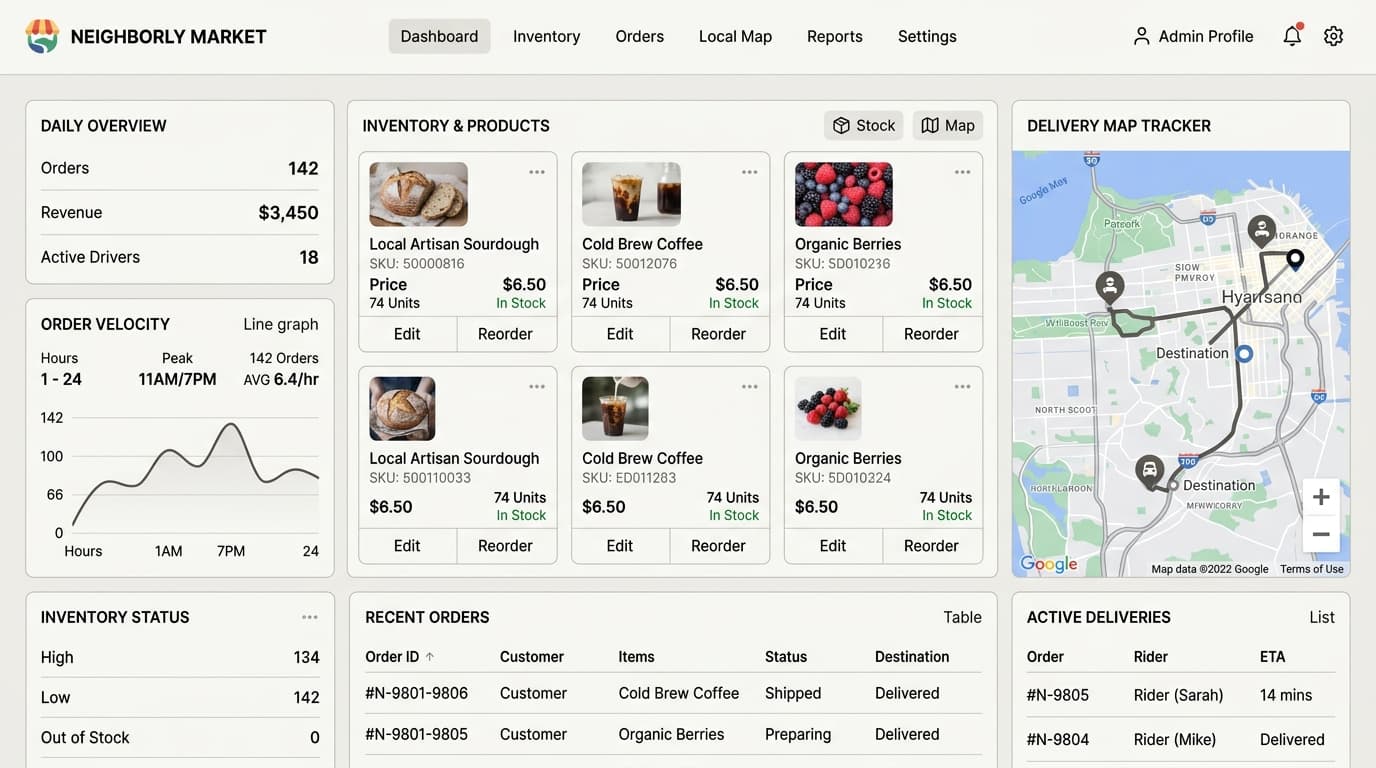 Pasar — Hyperlocal Inventory & Order Platform